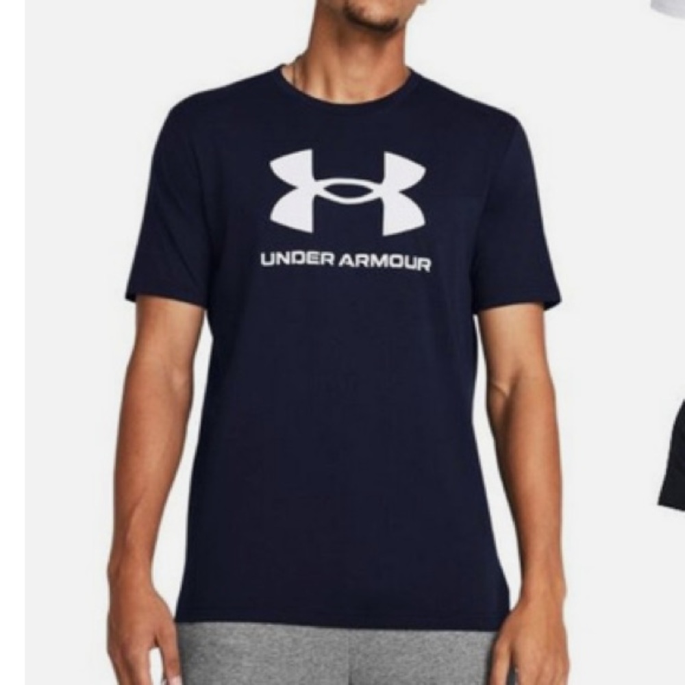 Under Armour Mens Navy Blue Big Logo Graphic Tee | M